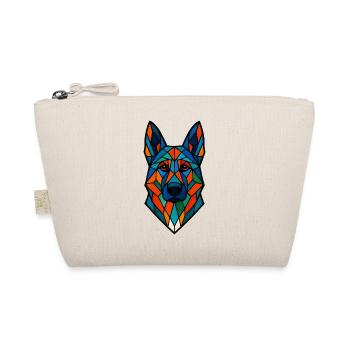 Geometrischer Deutscher Schäferhund – Bunter Hund A - Bio-Täschchen - Natur - Vorne