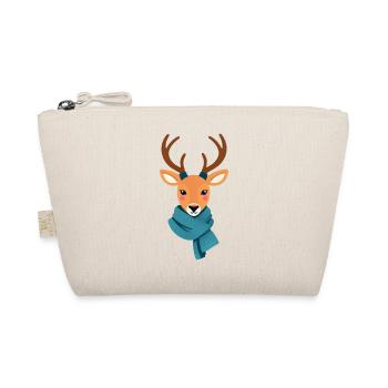 Deer with scarf winter picture - Organic Pouch - nature - Front