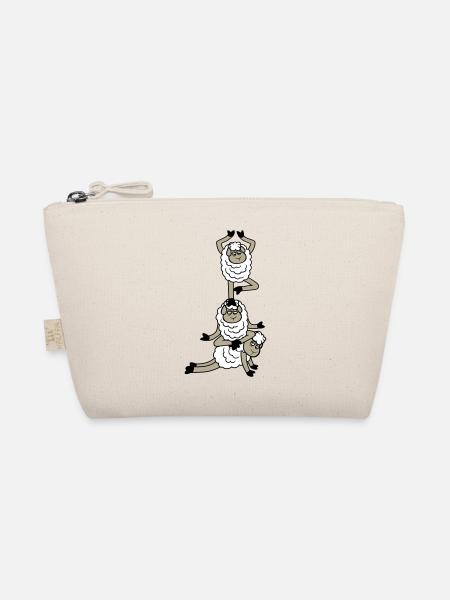 Tired_Sad_Sleepy_Sheep_Yoga_Meditating_5 - Organic Pouch - nature - Front