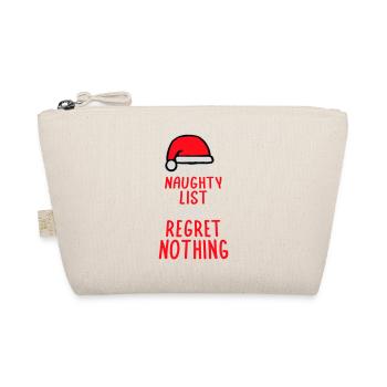 On the naughty list and regret nothing XMas Spruch - Organic Pouch - nature - Front