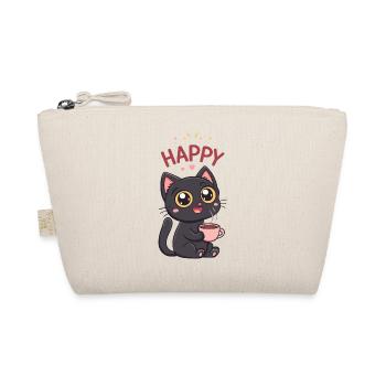 Chat Noir Kawaii Café Avec Tasse Rose - Trousse biologique - nature - Devant