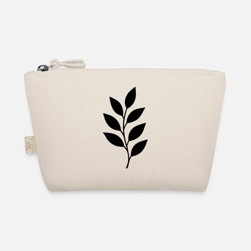 Zweig mit Blättern Silhouette Bio-Täschchen