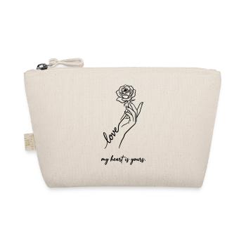 My Heart Is Yours - Valentine Rose Minimalist - Organic Pouch - nature - Front