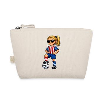 Soccer Girls USA America Fan American - Organic Pouch - nature - Front