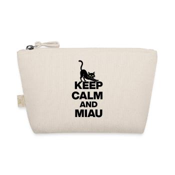KEEP CALM AND MEOW! CAT LOVE CATLOVE BLACK - Organic Pouch - nature - Front