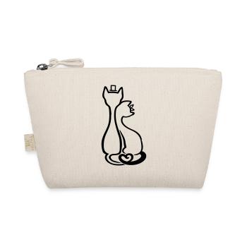 Elegant Cat Couple Line Art | Love & Romance Style - Organic Pouch - nature - Front