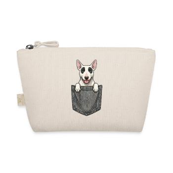 Bull Terrier in the Pocket - Cute Dog - Organic Pouch - nature - Front