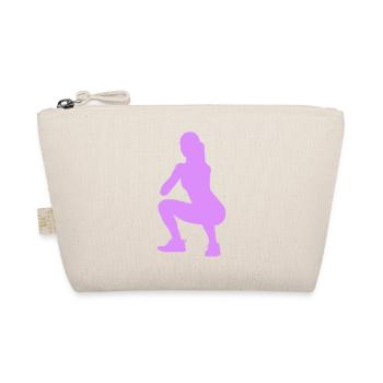 Squat Silhouette Figure - Organic Pouch - nature - Front