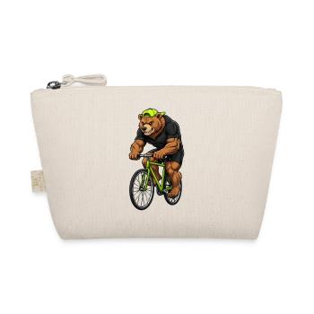 Cyclist Bear Road Bike Mountain Bike Sport Bicycle - Organic Pouch - nature - Front