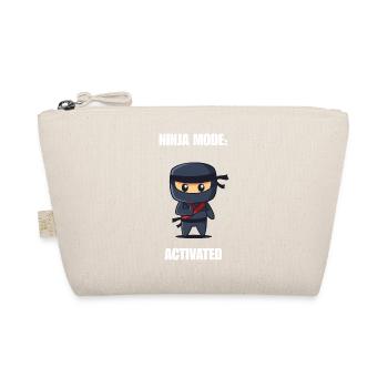 Ninja Mode Activated Shirt – Lustiger Ninja Spruch - Bio-Täschchen - Natur - Vorne