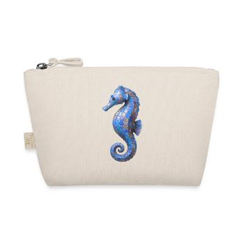 Seahorse Mosaic - Blue Sea Design - Organic Pouch - nature - Front