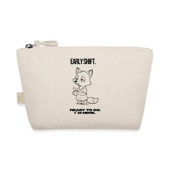 Early Shift Fox Shirt – Ready to go. I ́m here. - Organic Pouch - nature - Front
