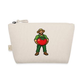 Gardener with giant tomato from the vegetable garden - Organic Pouch - nature - Front