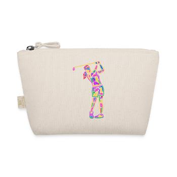 Golf Golfer bunt Frauen Kinder Mädchen Golfspieler - Bio-Täschchen - Natur - Vorne
