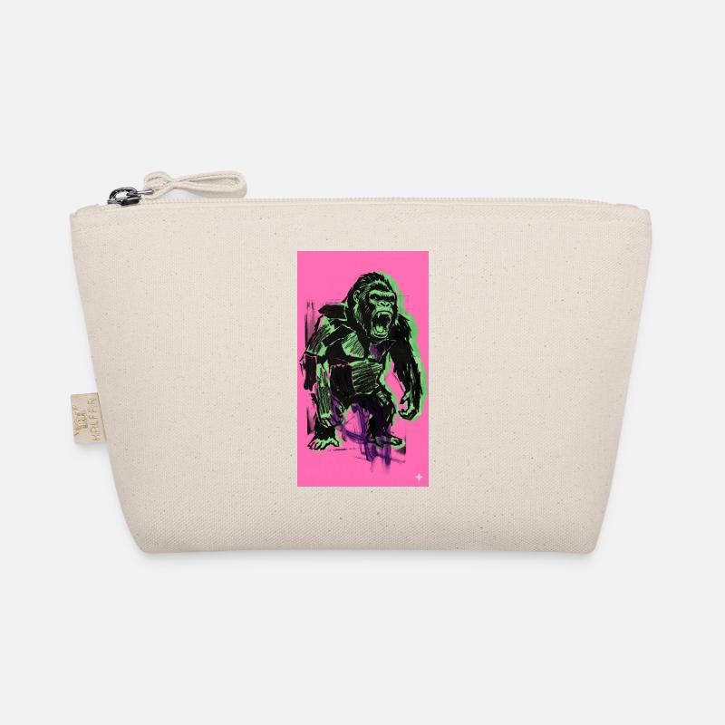 Neon-Gorilla Rage auf Pink - Bio-Täschchen - Natur