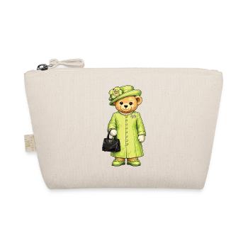 Royal Teddy Bear Design | Cute Vintage Teddy Bear - Organic Pouch - nature - Front