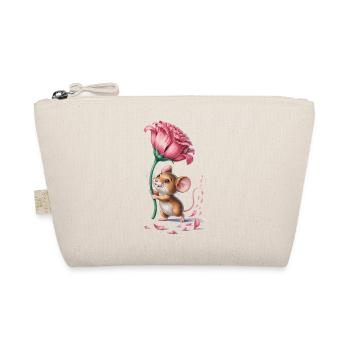 Souris avec une fleur - Cadeau pour les éventails de fleurs - Trousse biologique - nature - Devant