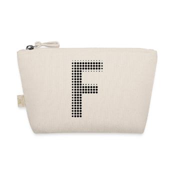 Buchstabe F – Punktmuster Initial Design - Bio-Täschchen - Natur - Vorne