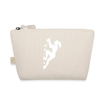 Athletic bouldering silhouette woman - Organic Pouch - nature - Front