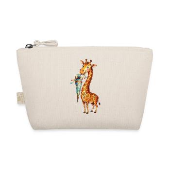 Niedliche Giraffe zum Schulanfang mit Schultüte - Bio-Täschchen - Natur - Vorne
