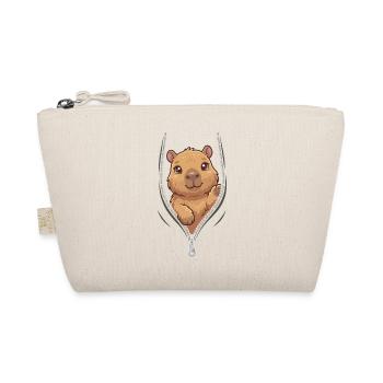 Cuddly bear in the zipper - Organic Pouch - nature - Front