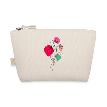 Lineart bouquet with color background - Organic Pouch - nature - Front
