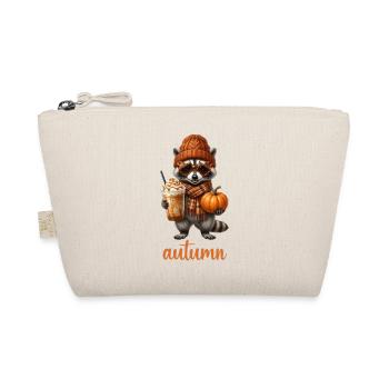 Cozy Autumn Raccoon - Organic Pouch - nature - Front