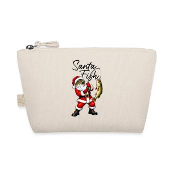 Santa Fish angeln Weihnachtsmann mit Fischkopf ang - Bio-Täschchen - Natur - Vorne