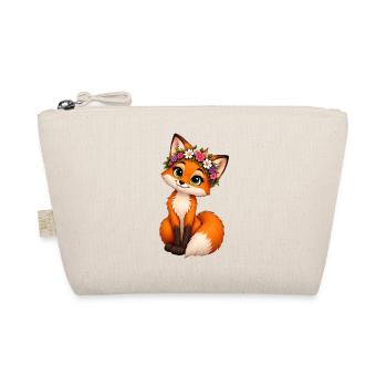 Fuchs mit Blumenkranz - Bio-Täschchen - Natur - Vorne