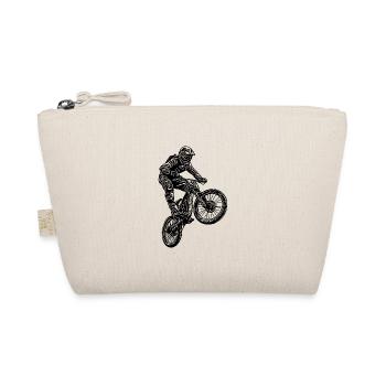 Cool cyclist jumping mountain biker - Organic Pouch - nature - Front