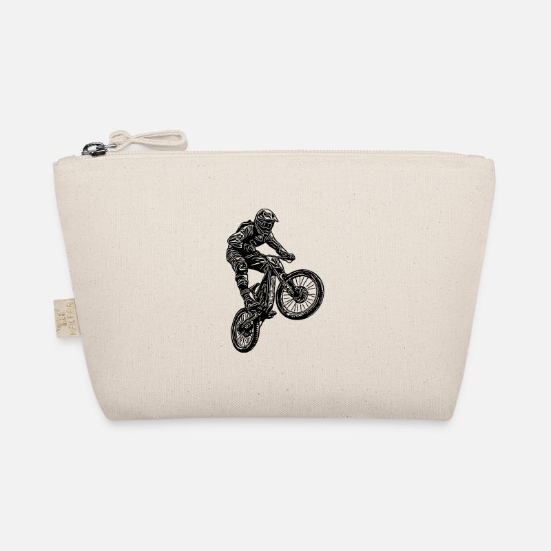 Cooler Radfahrer Springender Mountainbiker Bio-Täschchen