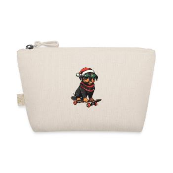 Rottweiler Dog Christmas Skateboard - Organic Pouch - nature - Front