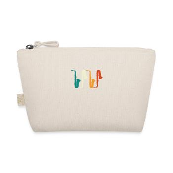 Vintage retro saxophone saxophone player - Organic Pouch - nature - Front
