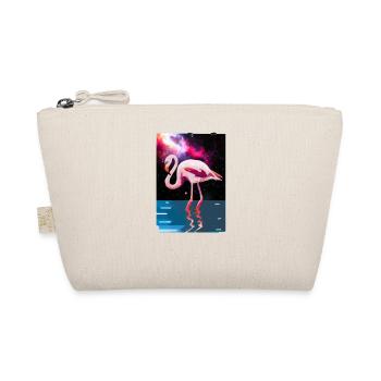 Flamingo Galaxie Geschenkidee A.I. Art - Bio-Täschchen - Natur - Vorne