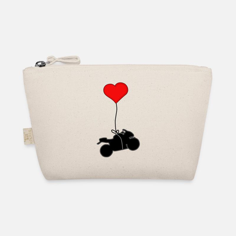 Motorcycle with heart Organic Pouch