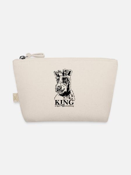Foxterrier King of everything Hundespruch Hunde - Bio-Täschchen - Natur - Vorne