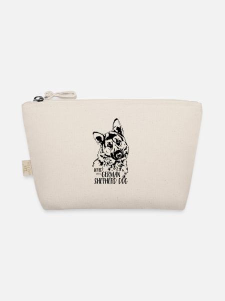 Loved by a German Shepherd Dog Hundespruch Hunde - Bio-Täschchen - Natur - Vorne