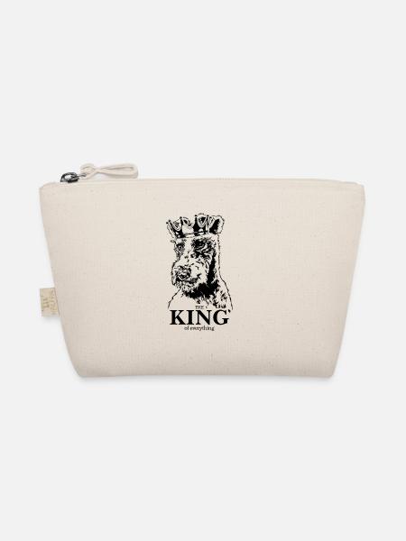 Foxterrier King of everything Hundespruch Hunde - Bio-Täschchen - Natur - Vorne