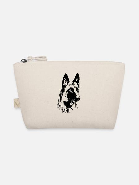 Loved by a Mal Malinois Dog Saying Dogs Wilsigns - Organic Pouch - nature - Front