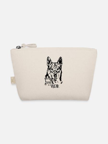 Loved by a Vlcak Hundespruch Wolfhunde Wilsigns - Bio-Täschchen - Natur - Vorne