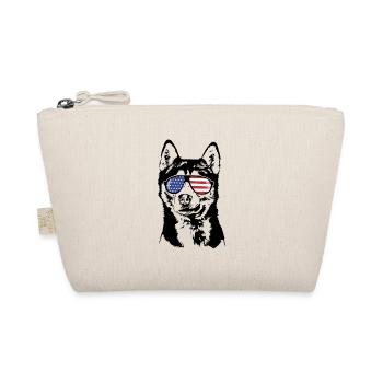 Siberian Husky Amerika Fahne Sonnenbrille Wilsigns - Bio-Täschchen - Natur - Vorne