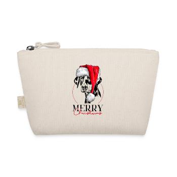 Santa Dobermann Merry Christmas Hunde Wilsigns - Bio-Täschchen - Natur - Vorne