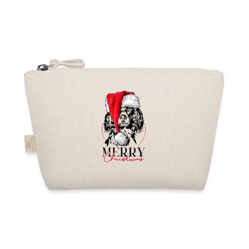 Santa Kleiner Münsterländer Merry Christmas Hunde - Bio-Täschchen - Natur - Vorne