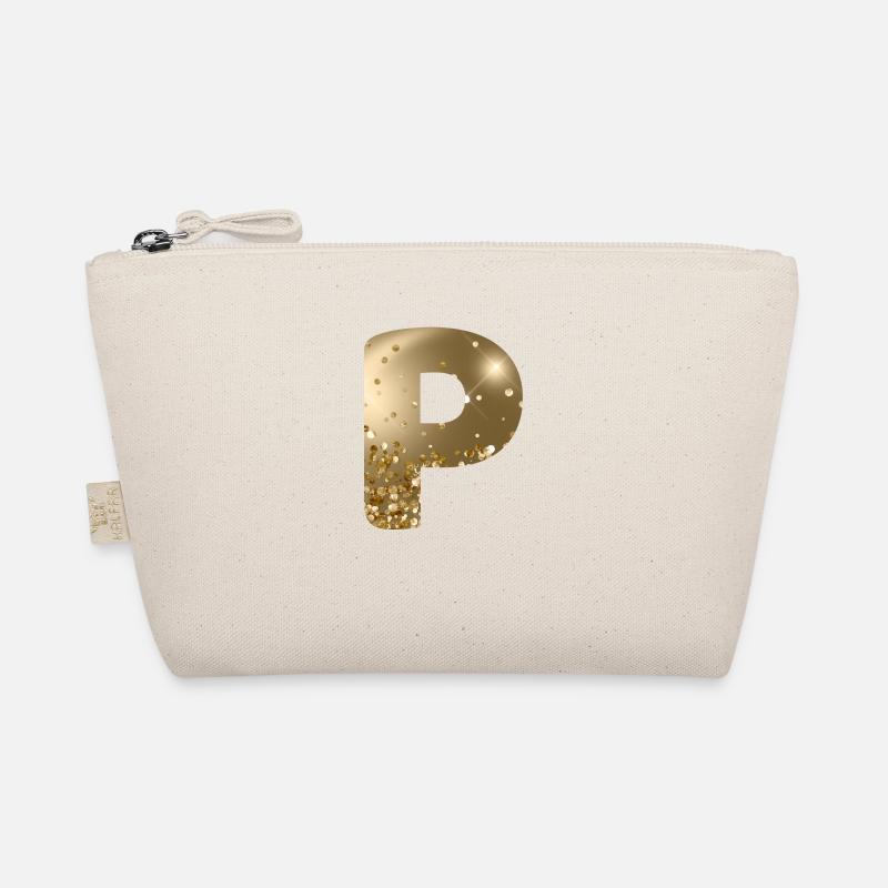 Monogram P Gold Glitter personnalisable Trousse biologique