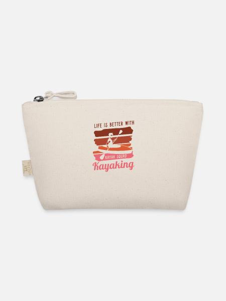 Life With Kayaking Canoe Whitewater Kayak - Organic Pouch - nature - Front