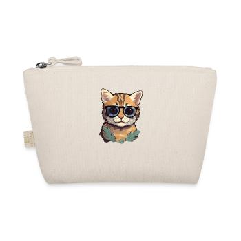 Little cute cat wearing sunglasses. - Organic Pouch - nature - Front