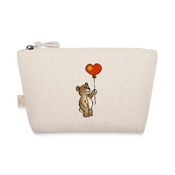 Bear with ball - Organic Pouch - nature - Front