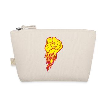 Fist flame fire close flamme finger fight - Organic Pouch - nature - Front