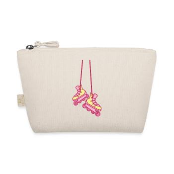 hanging rollerblades in pinks cute RETRO - Organic Pouch - nature - Front