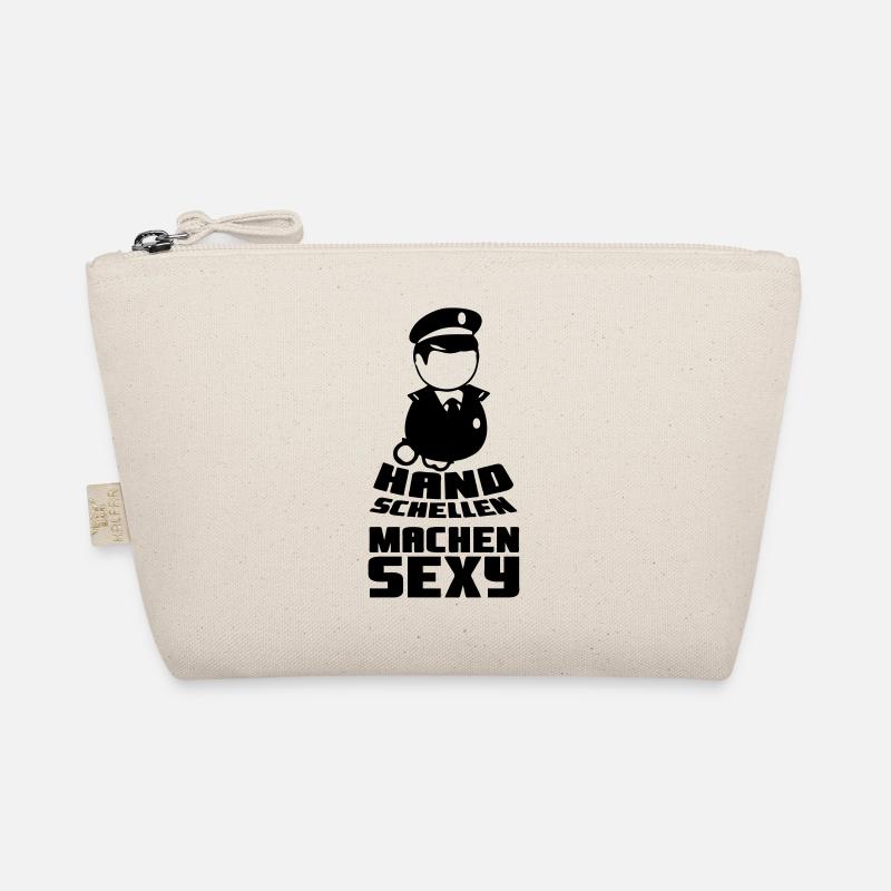 Handschellen sexy Polizei Polizist Geschenk Spruch Bio-Täschchen